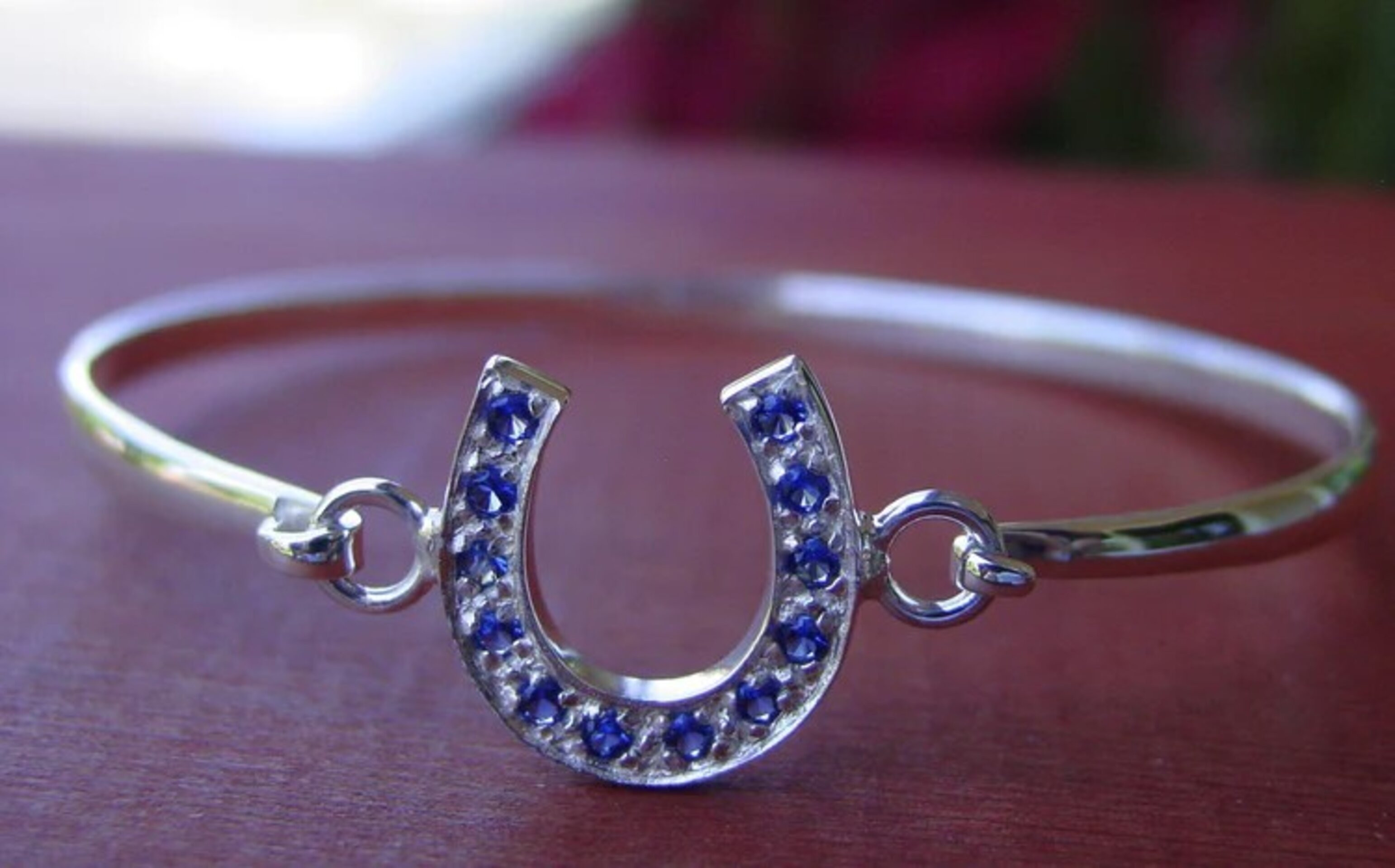 BRAZALETE DE PLATA DE LEY 925 - HERRADURA CON CIRCONITAS - 1